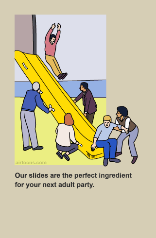 See Jake enjoy the fun slide.