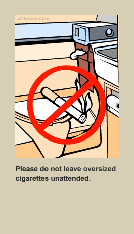 No smoking oversized white bandana-wearing cigarettes!