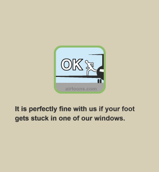 It's ok to exit on the wing if the line exiting the plane is going too slow.
